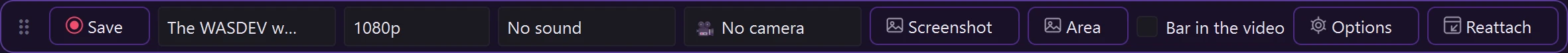 Screen recorder bar